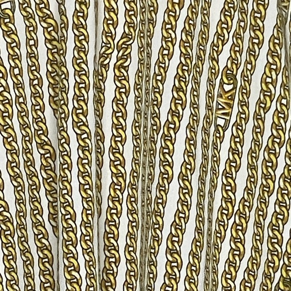 $125 RP MICHAEL KORS Womens Gold White Chain Metal Collar Detail Chain Size L - Picture 6 of 6